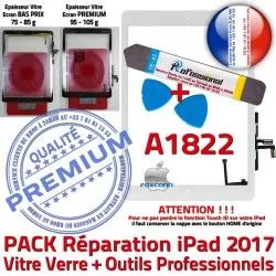 Qualité B Tactile Adhésif PREMIUM PACK Blanche iPad Precollé A1822 Vitre Verre KIT Bouton Réparation Nappe HOME AIR Oléophobe Outils