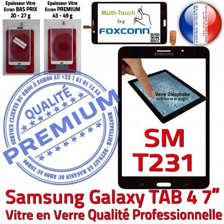 Samsung Galaxy TAB 4 SM-T231 N inch LCD SM Vitre Verre Tactile PREMIUM Adhésif TAB4 T231 7 Prémonté Assemblée Noire Qualité Supérieure Ecran