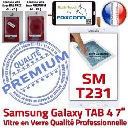 7 Qualité PREMIUM Ecran LCD Blanche Prémonté Supérieure Samsung Tactile Assemblée inch Verre B Adhésif SM-T231 Galaxy Vitre TAB4