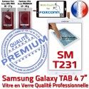 Samsung Galaxy SM-T231 TAB4 B inch LCD PREMIUM Vitre Verre Supérieure 7 Qualité Ecran Assemblée Blanche Adhésif Prémonté Tactile