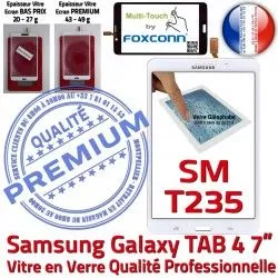 PREMIUM Assemblée Supérieure Samsung NZWAXEF Qualité Vitre SM-T235 Verre SM-T235NZWAXEF Tactile Prémonté Ecran Adhésif Blanche B Galaxy LCD TAB4