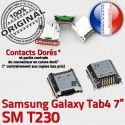 Samsung Galaxy Tab4 SM-T230 USB Prise Fiche Qualité TAB4 Connector Dorés ORIGINAL MicroUSB SLOT Dock charge de à Pins Chargeur souder